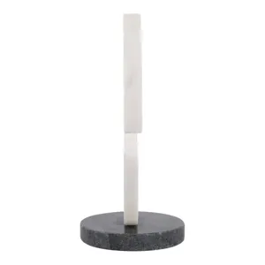 11x10" Modern Marble Sculpture On Base, Wht/blk