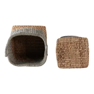 S/2 13/17\" Tapered Square Woven Baskets, Natural