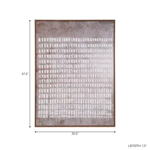 36x48" Textured Blocks On Canvas Wall Art, Ivory/b