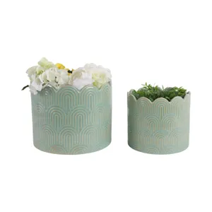 S/2 9/12\"  Arch Planters, Sage Green
