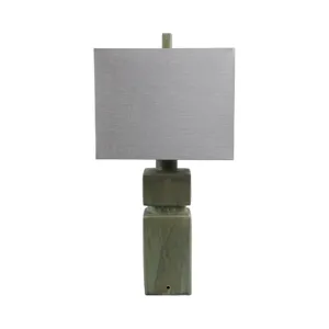 14x29\" Reactive Finish Table Lamp, Green