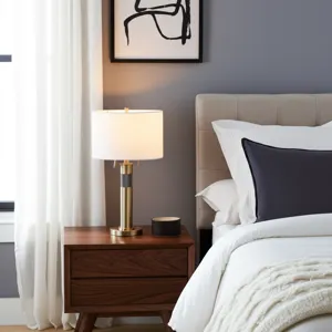 27x15\" Metal Lamp With 2 Pulls, Gold