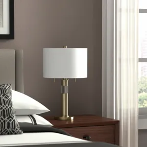 27x15\" Metal Lamp With 2 Pulls, Gold