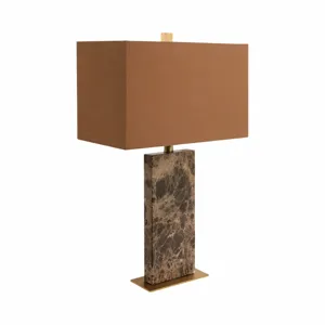 26x16\" Rectangle Marble Lamp, Light Brown