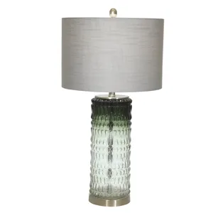 Glass 31" Textured Table Lamp,green
