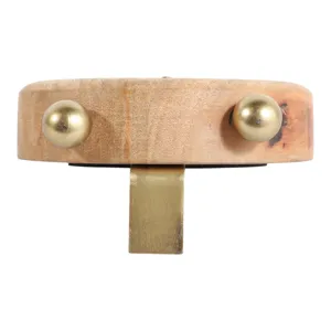 7x6\" Round Footed Clock With Brass Details, Natura