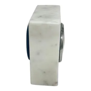 5x5\" Wht Marble Table Clock