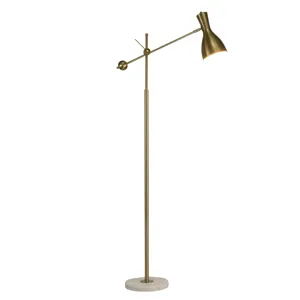 Metal 66" Pivot Arm Floor Lamp, Gold - Kd