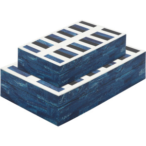 Resin S/2 Checkered Boxes, Blue