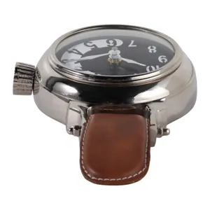 10x6\" Wristwatch Table Clock, Brown/silver