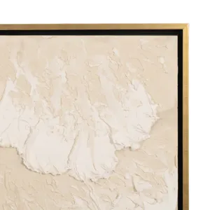 95x47 Hand Painted Tidal Waves, Tan