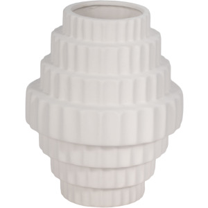 8'' WHITE STAGGERED VASE