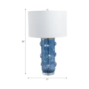 29x17\" Glass Bubbles Table Lamp, Blue