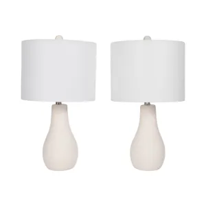 S/2 Ceramic 24" Table Lamp, White