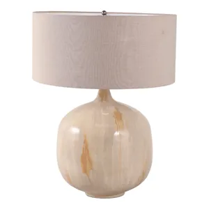 28x22\" Metal Base Table Lamp, Ivory