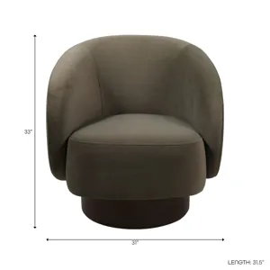 32x31"  Swivel Accent Chair, Green/brown
