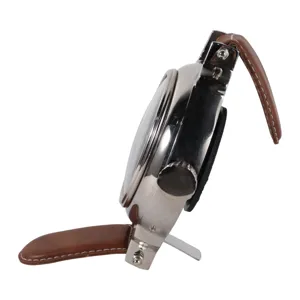 10x6\" Wristwatch Table Clock, Brown/silver