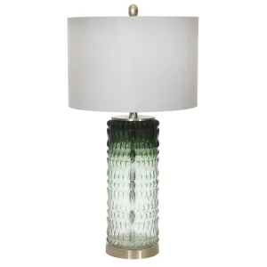 Glass 31" Textured Table Lamp,green