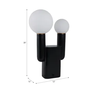 20x12\" Double Head Totem Lamp With Base Switch, Bl