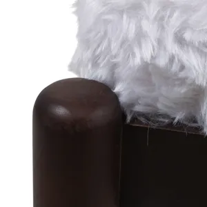 35x29" Faux Fur Accent Chair, White