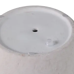 10\" Textured Stoneware Jug Planter, White