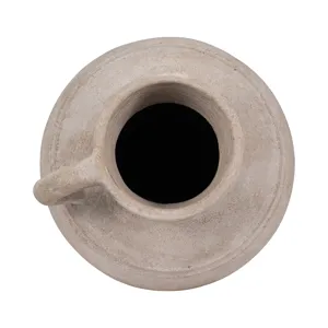 Terracotta, 22\" Jug Vase W/ Handle, Ivory