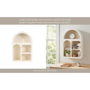 Ec 24\" Arch Rough Finish Wall Shelf, White