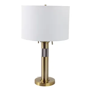 27x15" Metal Lamp With 2 Pulls, Gold