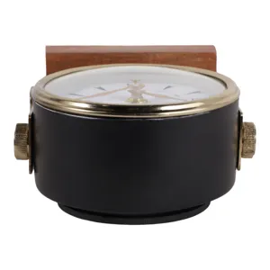 7x5\" Round Clock On Wood Base, Multi