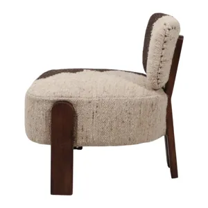 27x26" Textured Accent Chair, Brown/ivory