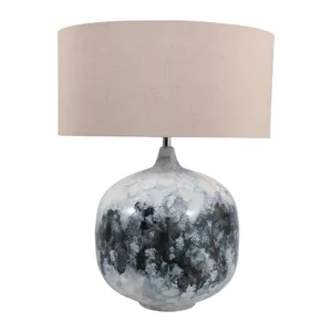 28x22" Metal Base Table Lamp, Blue Multi