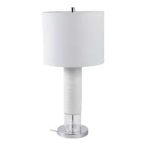 27\" Ceramic Table Lamp, White
