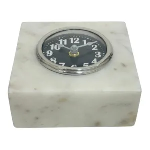 5x5\" Wht Marble Table Clock