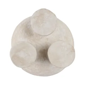 15x10\" 3-footed Paper Mache Bowl, White