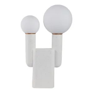 20x12\" Double Head Totem Lamp With Base Switch, Wh
