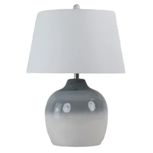 27" Reactive Finish Table Lamp, Blue/white