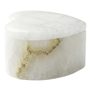 3" Heart Shaped Box, Alabaster