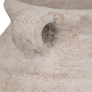 Terracotta, 16\" Mini Handle Jug Vase, Ivory