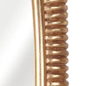 90x42" Ribbed Curved Mirror, Gold