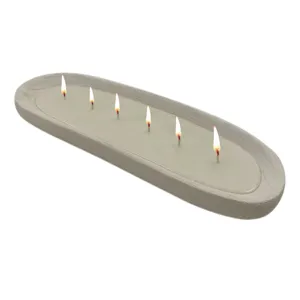 Wood, 18"  Scented Candle Tray, White Wash 19oz