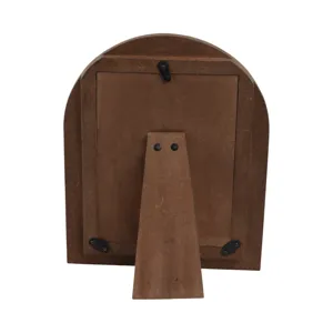 5x7 Wood Inlay Arch Photo Frame, Natural/ivory