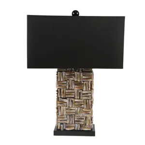 Ceramic 25" Abalone Shell Table Lamp, Beige
