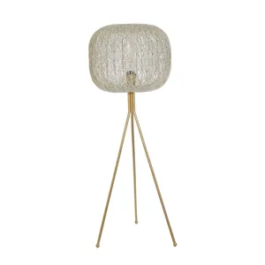Metal 44" Sphere Bird's Nestlamp, Gold