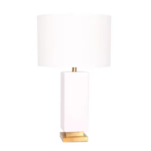 Ceramic 27" Table Lamp, White/gold