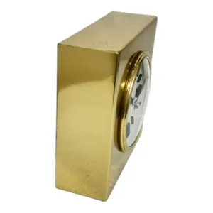 6x6" Metal Gold Table Clock