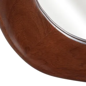 36x25" Organic Shaped Wood Mirror, Natural