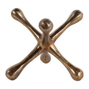 9x9\" Metal Jack Object, Antique Brass