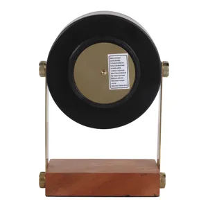 9x7\" Round Clock On Wood Base, Multi