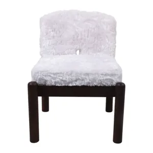 35x29" Faux Fur Accent Chair, White