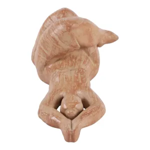 Ec Resin 11" Namaste Female Yoga Figurine, Brown